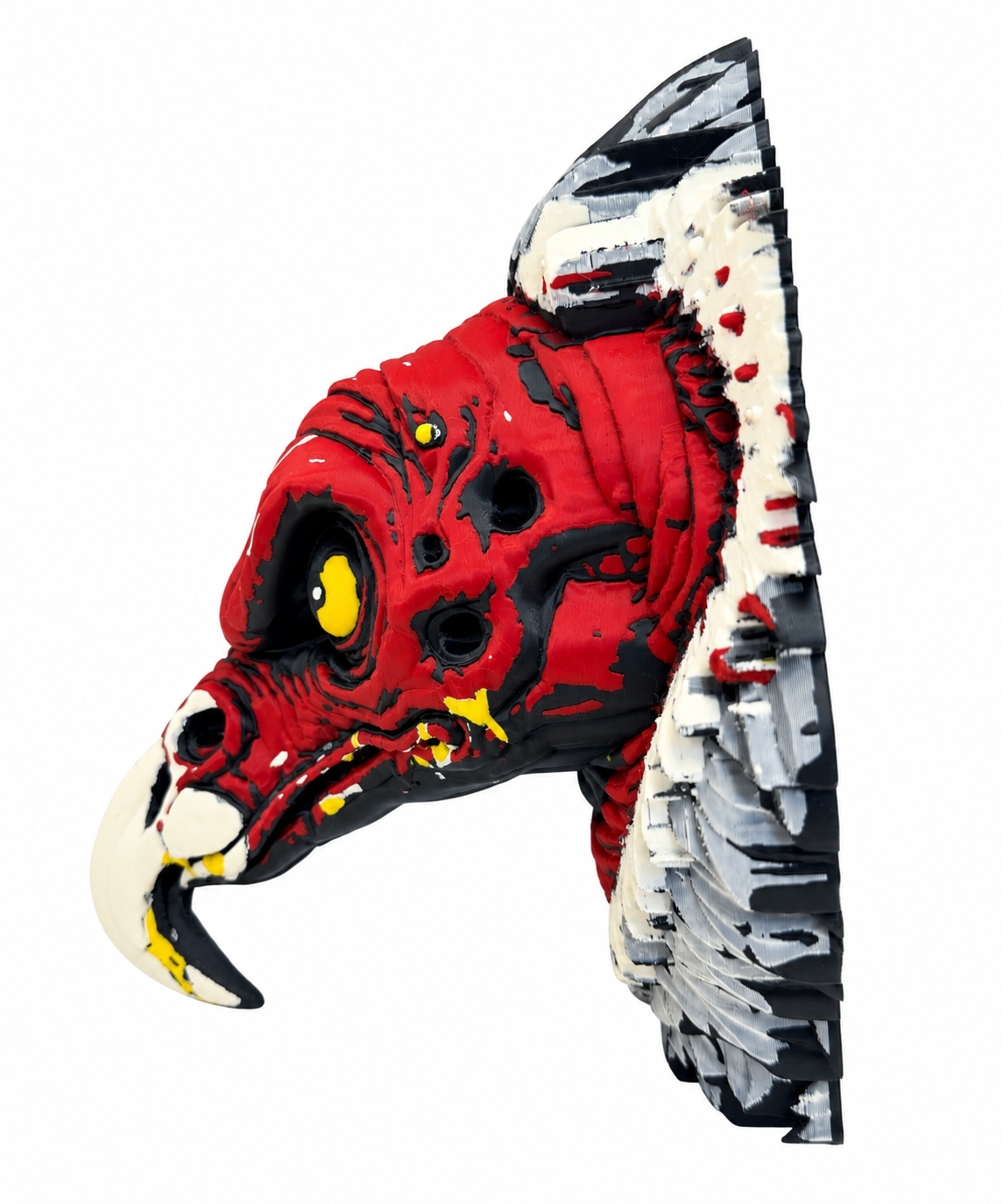 Vulture Head Wall Mount, Gothic 3D Printed Wall Art.