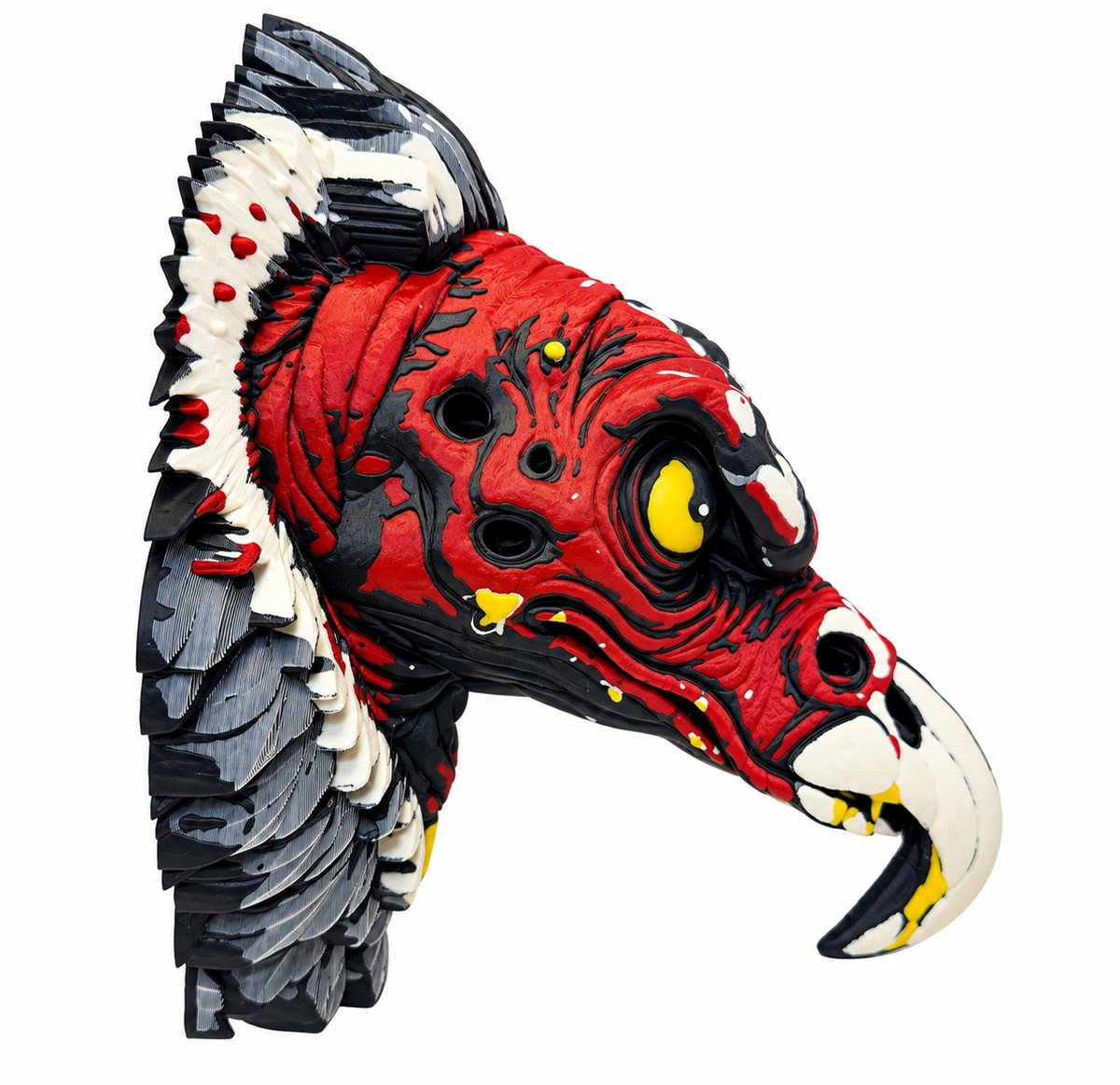 Vulture Head Wall Mount, Gothic 3D Printed Wall Art.